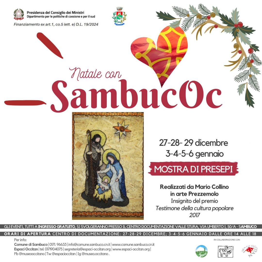 mostra di presepi realizzati da Mario Collino in arte Prezzemolo e la mostra permanente dedicata alla Baìa di Sambuco