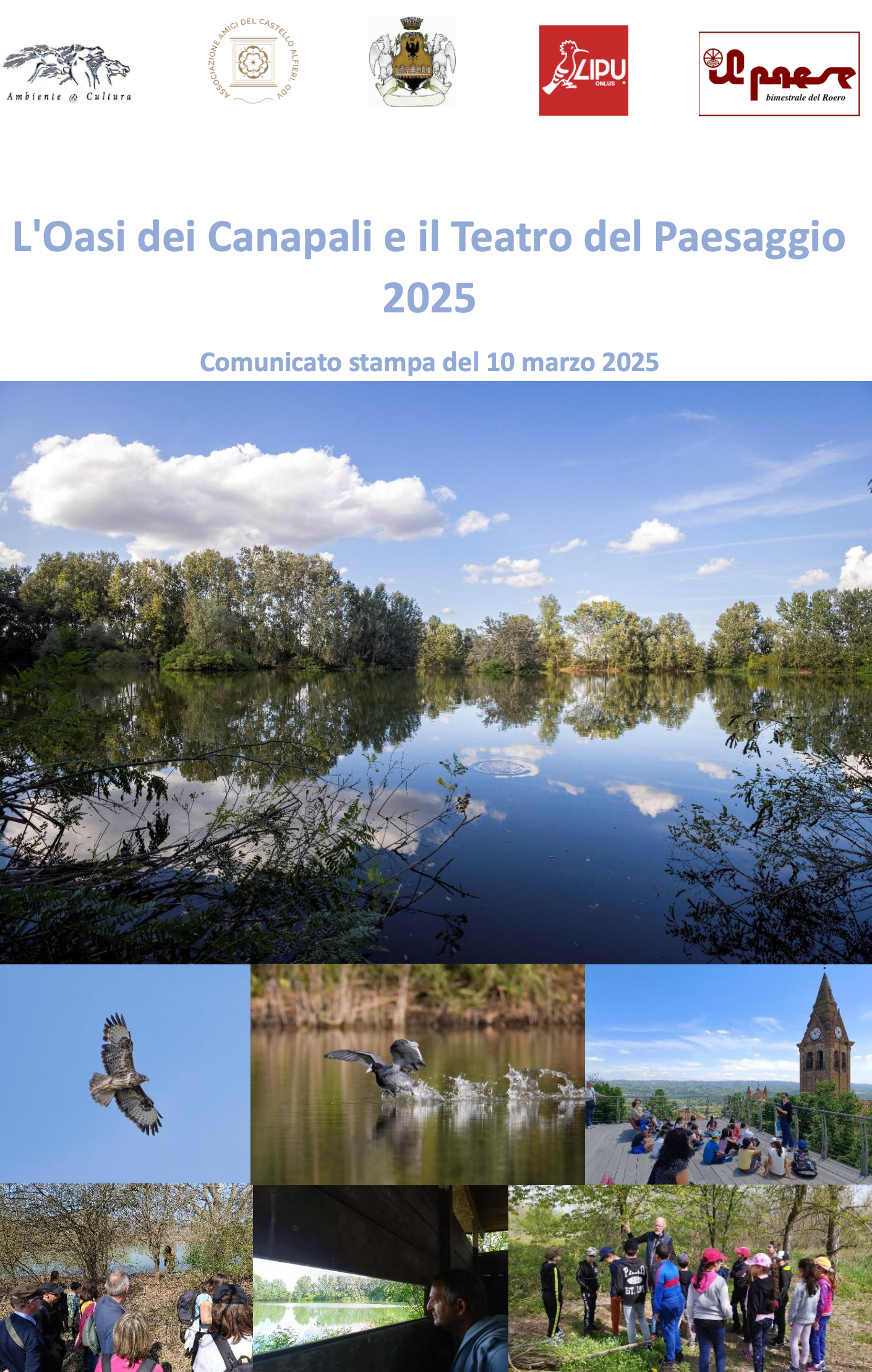 Darwin Day 2025 e avvio progetto Oasi dei Canapali e Teatro del Paesaggio 2025