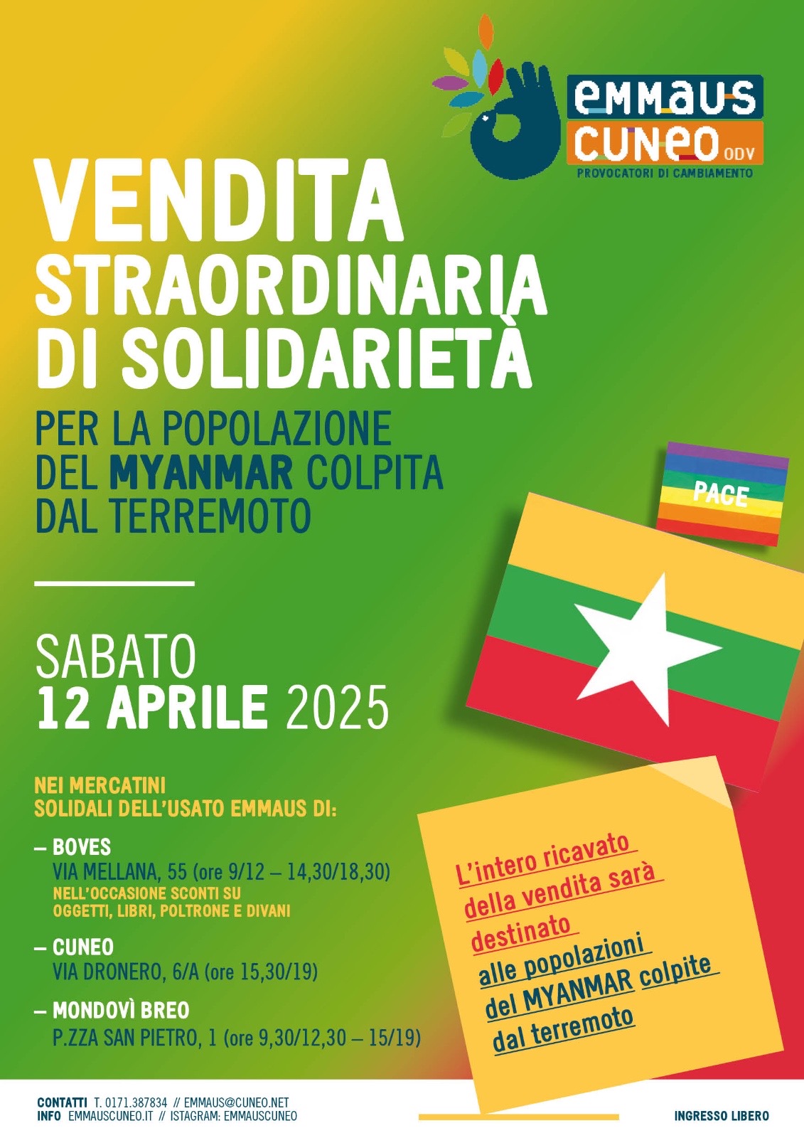 Vendita straordinaria ad Emmaus Cuneo