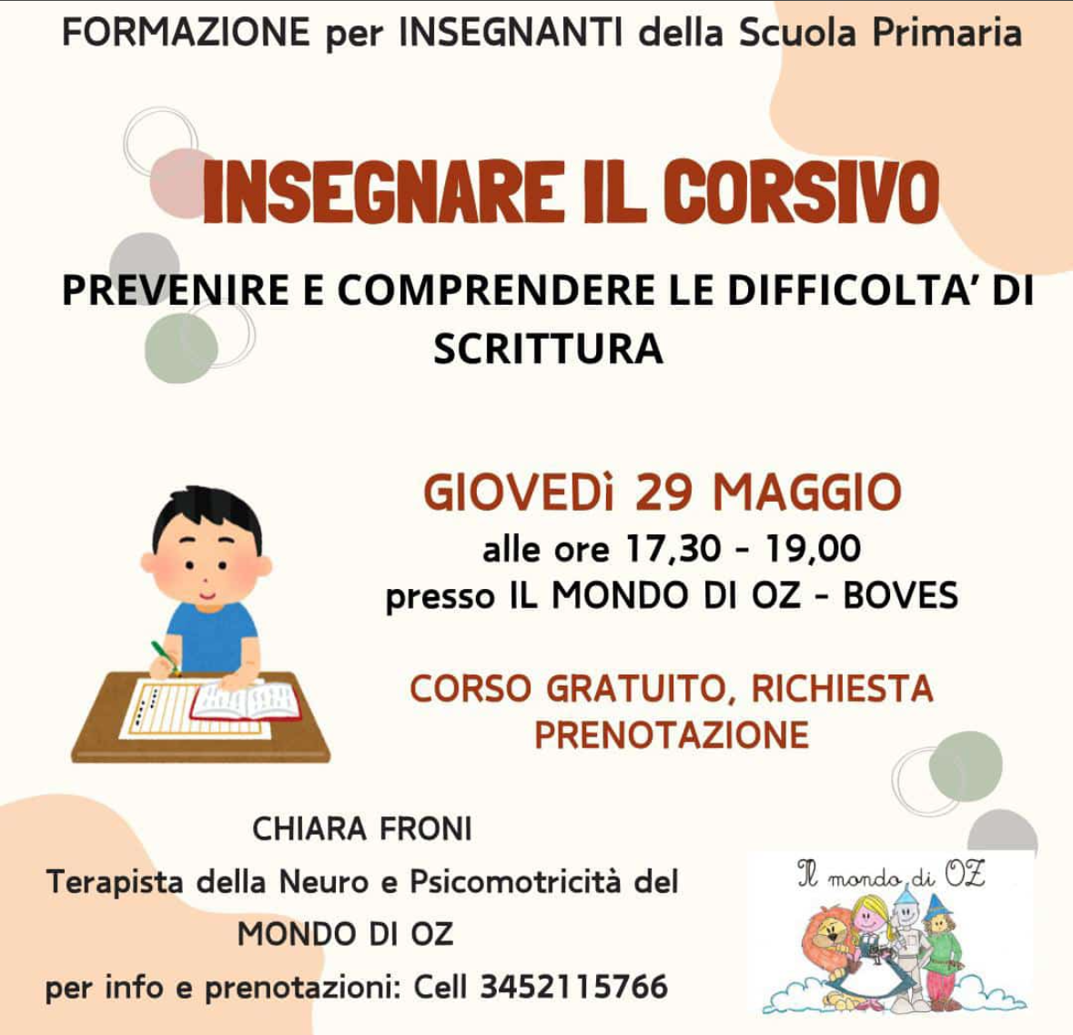 Insegnare il corsivo - Corso per insegnanti della scuola primaria