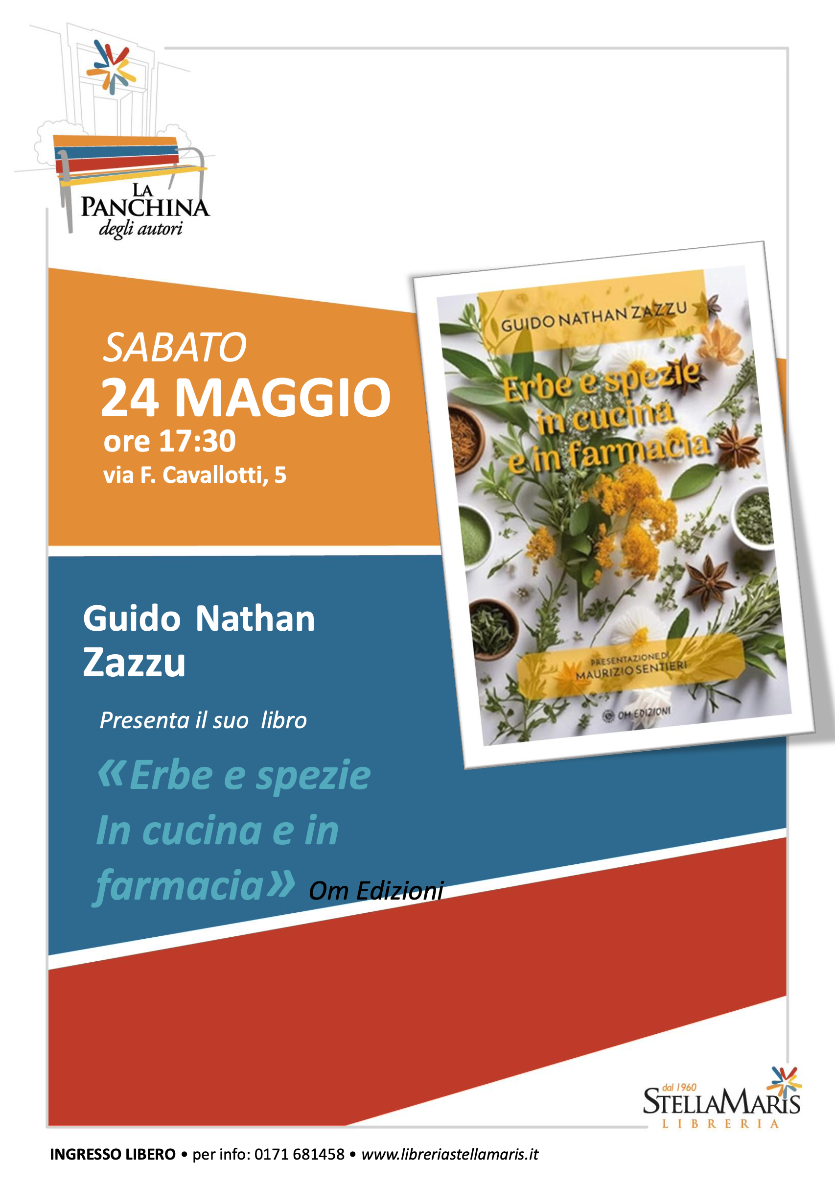 La panchina degli autori presentazione del libro Erbe e spezie in cucina e in farmacia