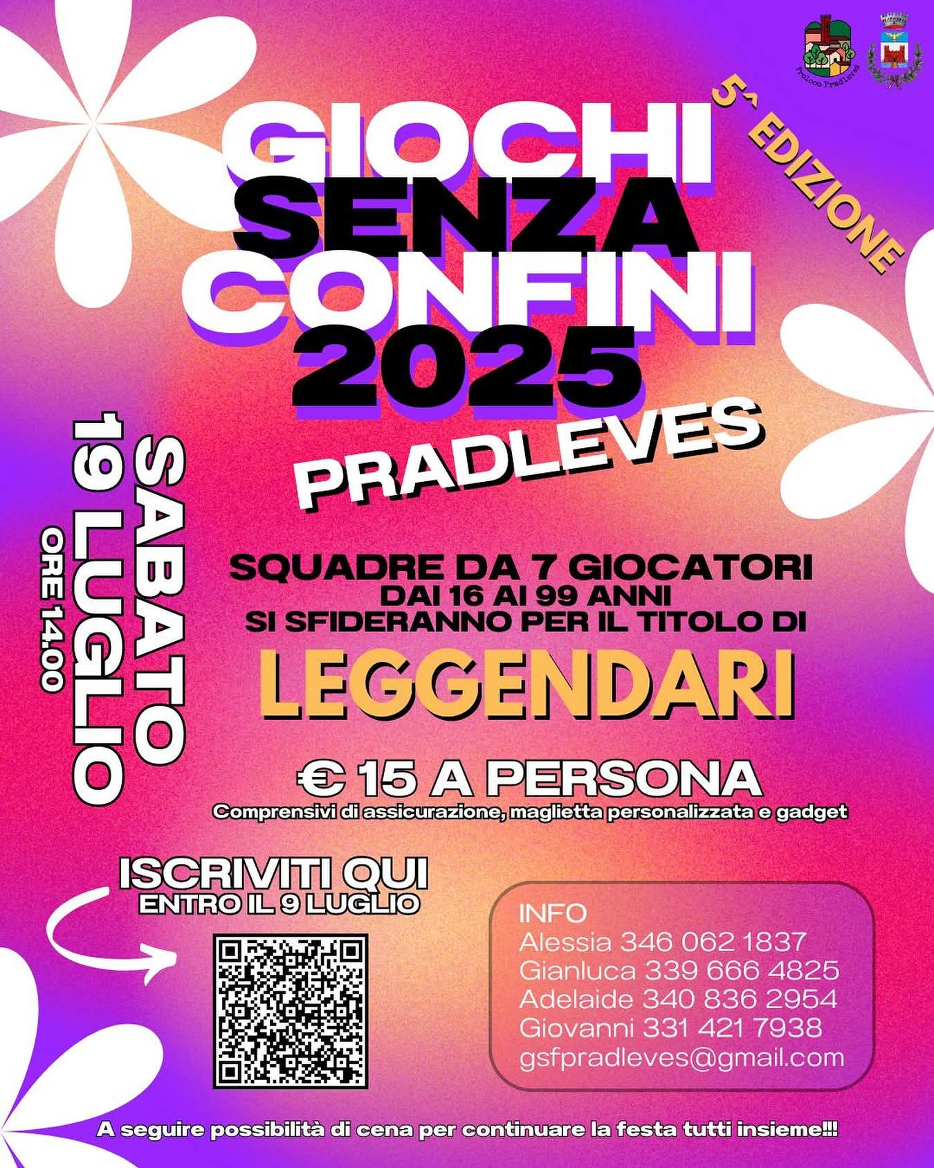 giochi senza confini a pradleves a squadre