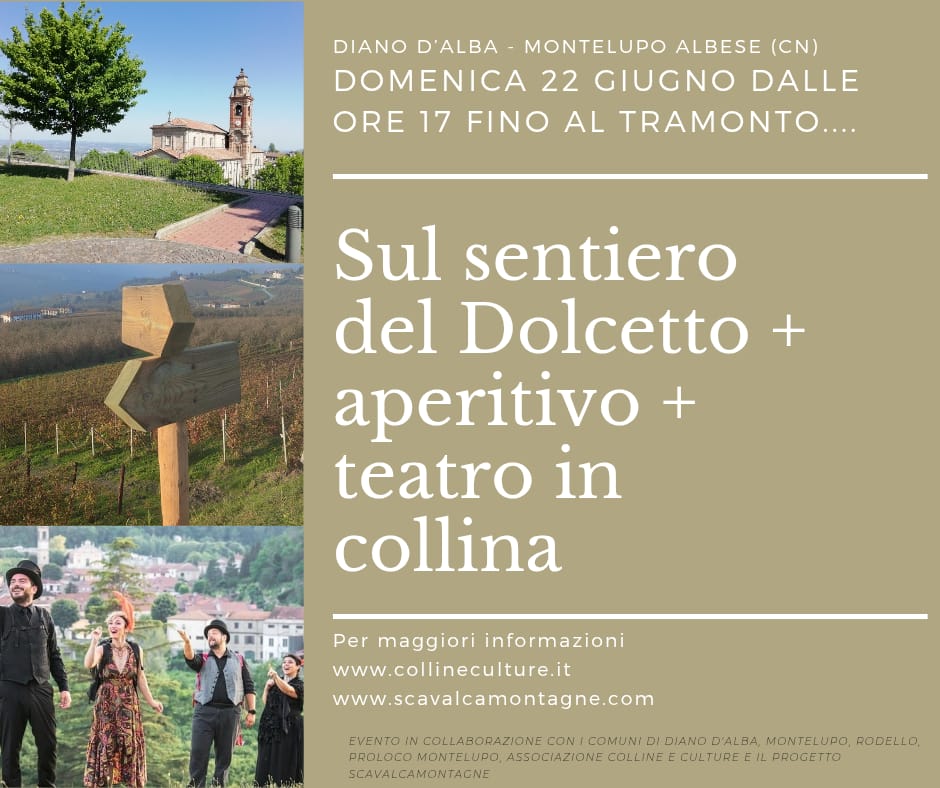 sul Sentiero del Dolcetto con aperitivo e teatro in collina