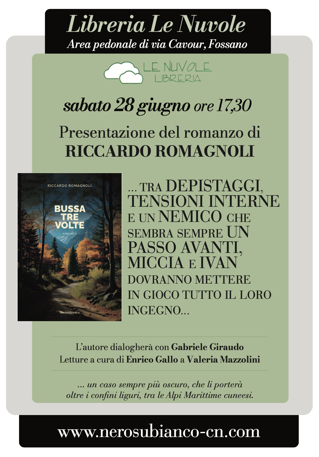 presentazione libro “Bussa tre volte” di Riccardo Romagnoli
