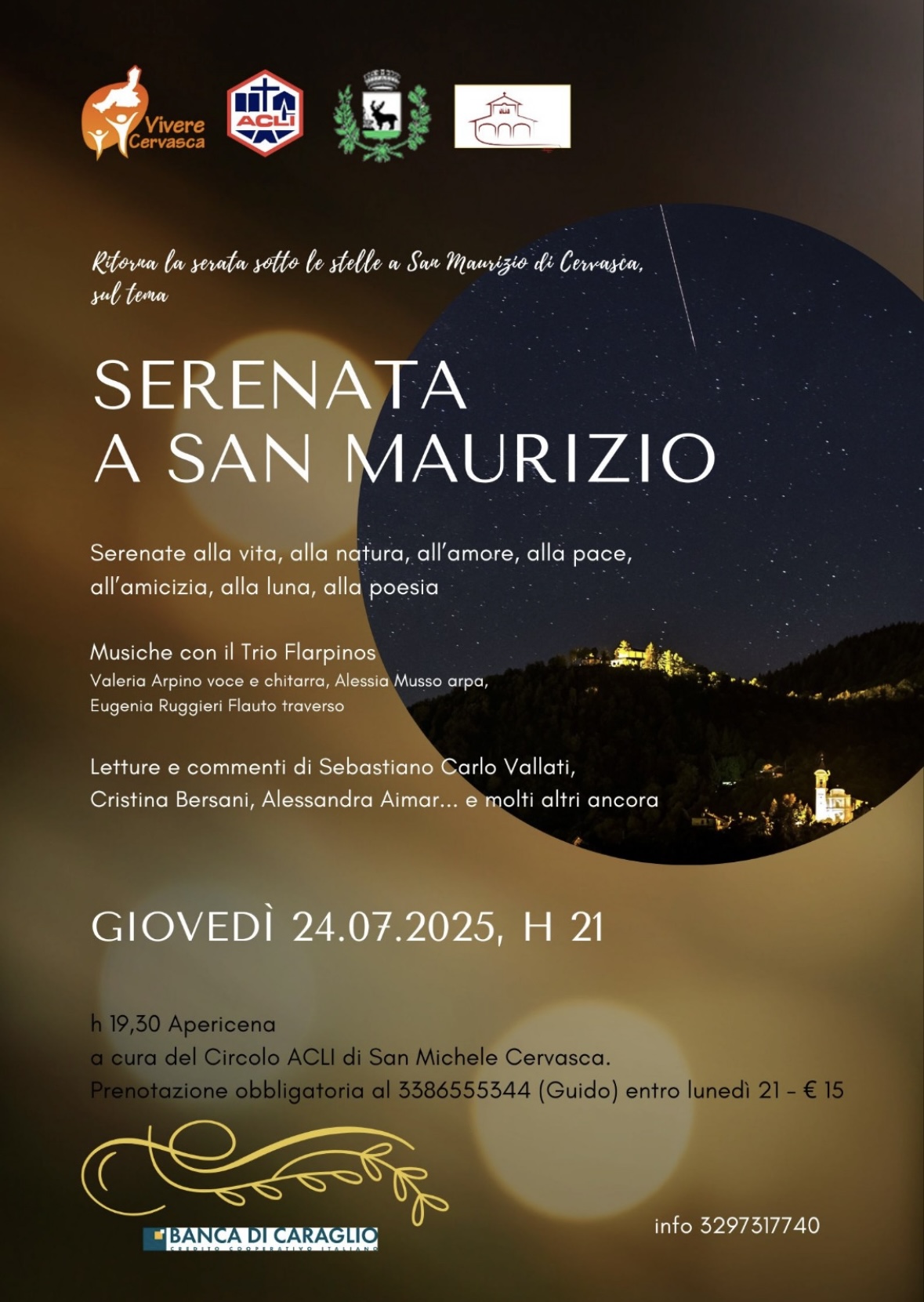 Serata culturale sotto le stelle