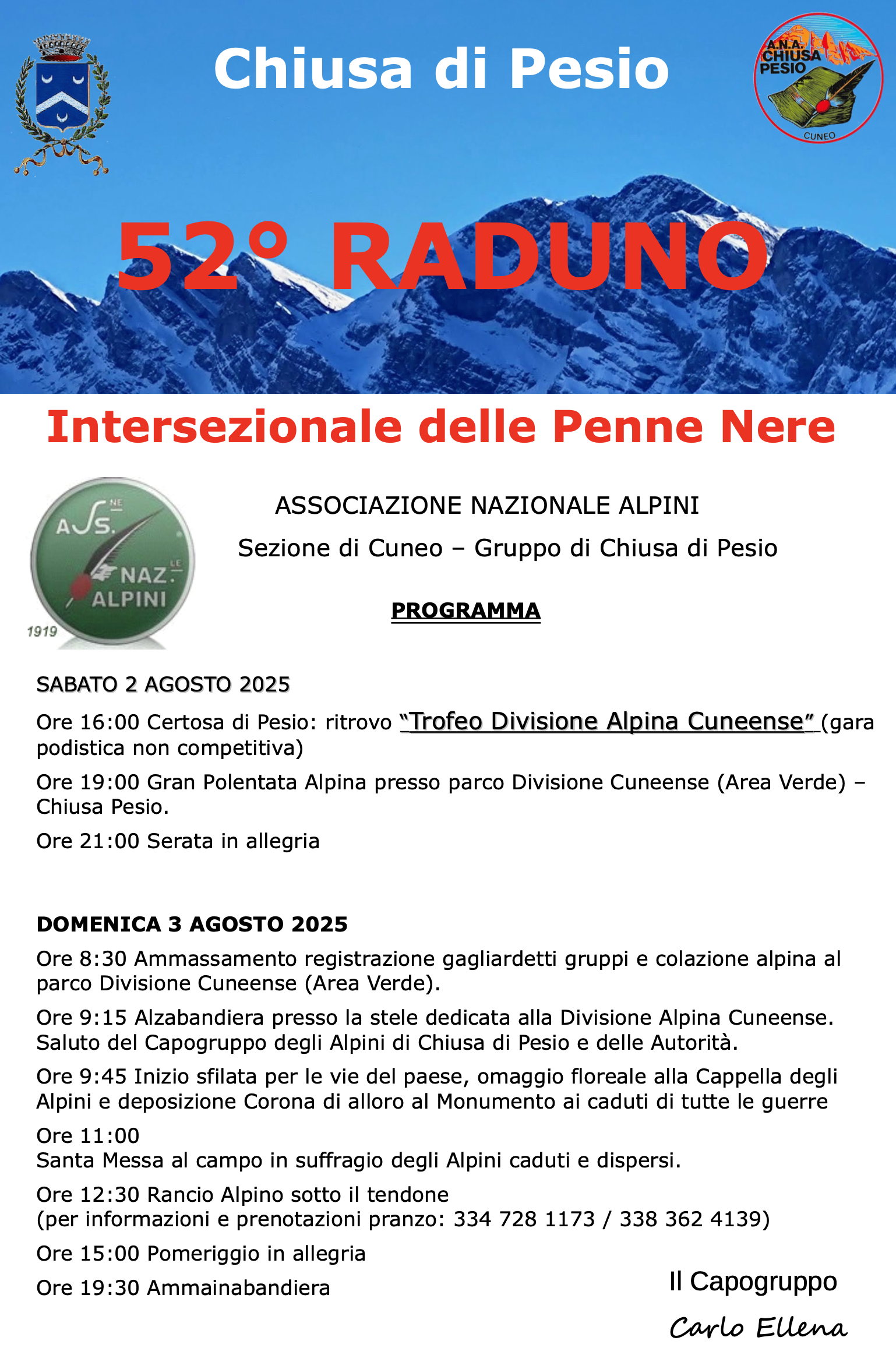 raduno alpini chiusa di pesio 2025