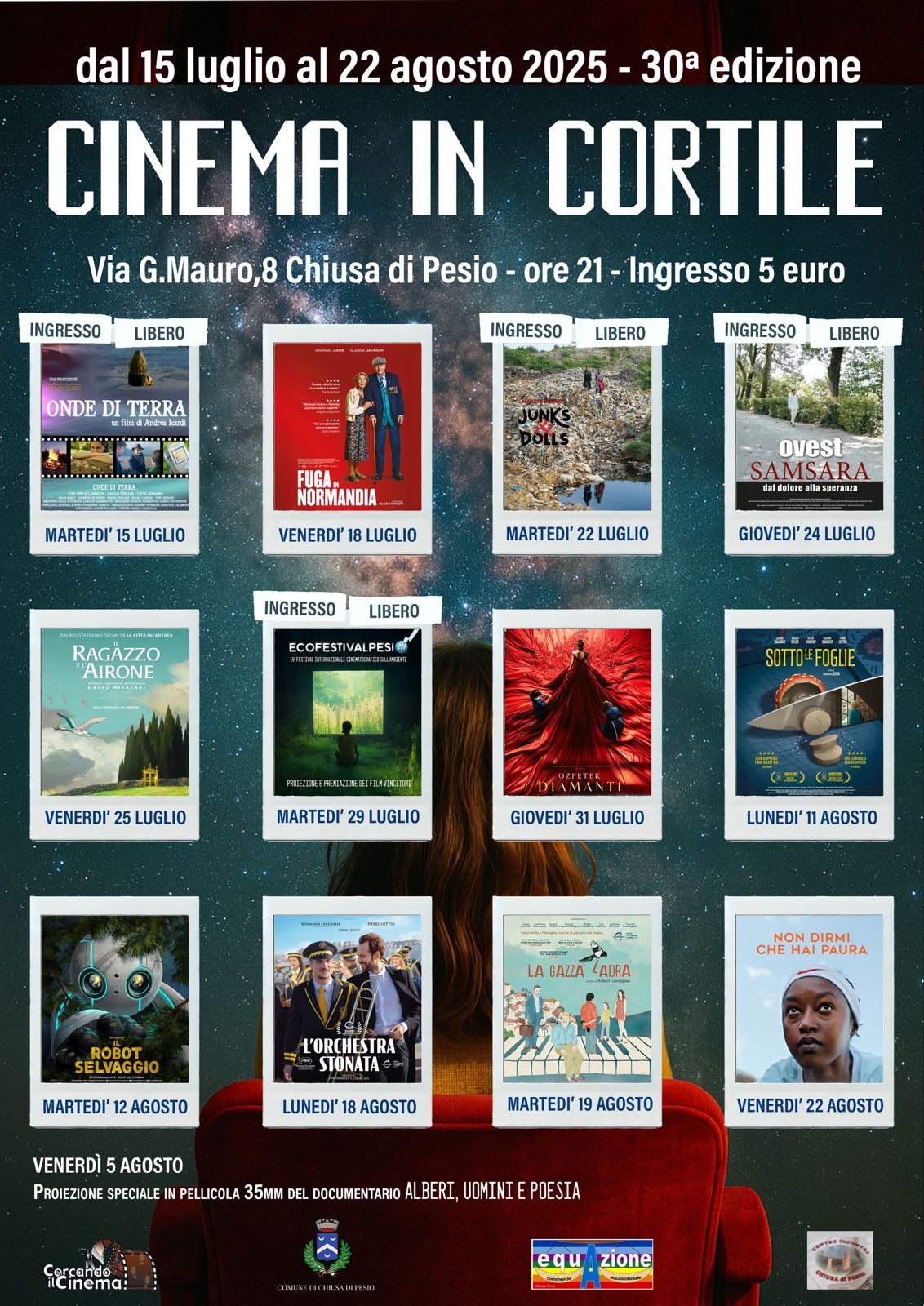 cinema in cortile chiusa di pesio