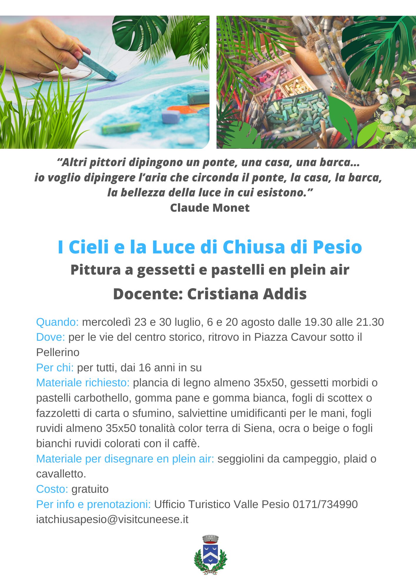 corso pittura en plein air chiusa di pesio