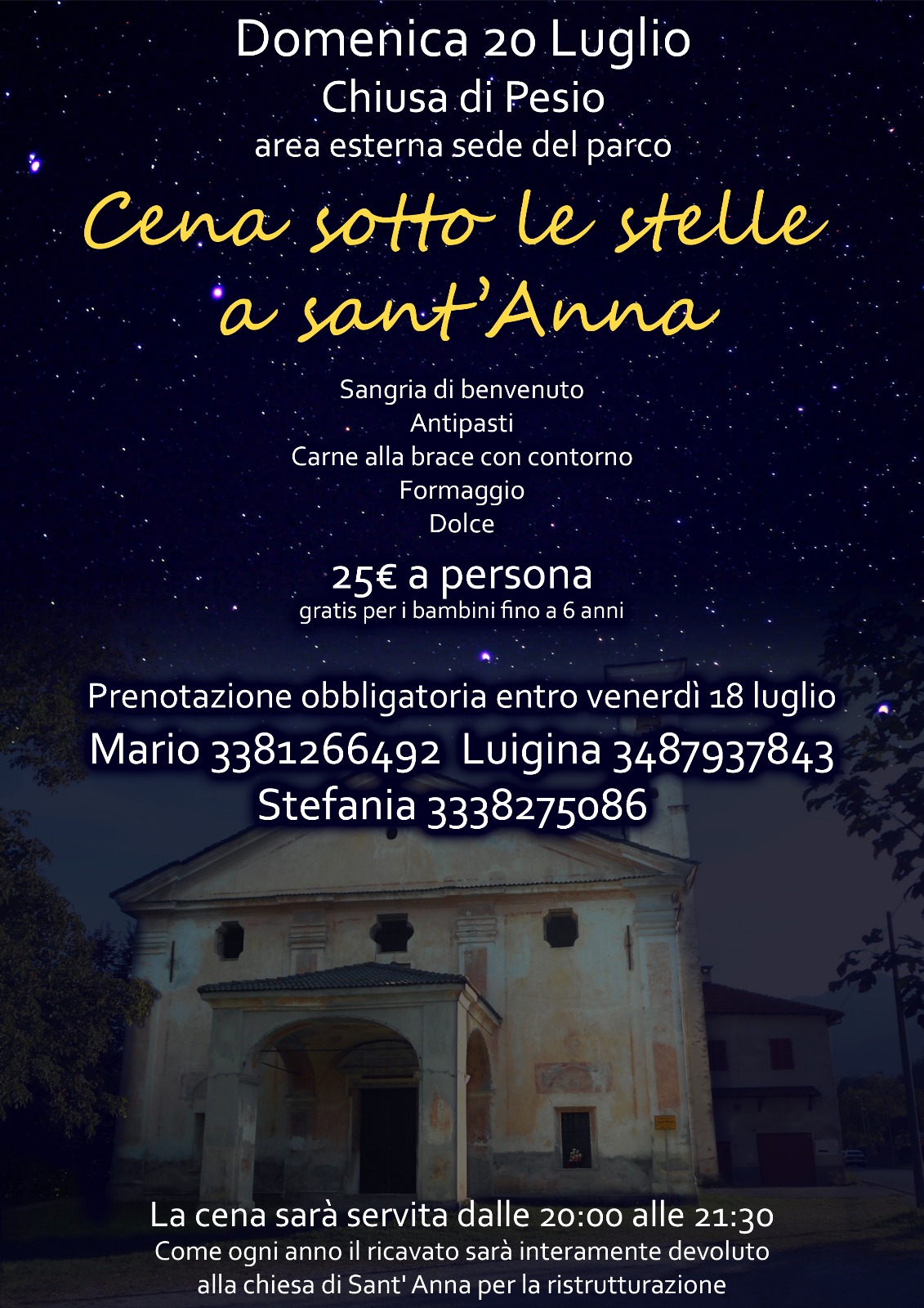 Cena sotto le stelle