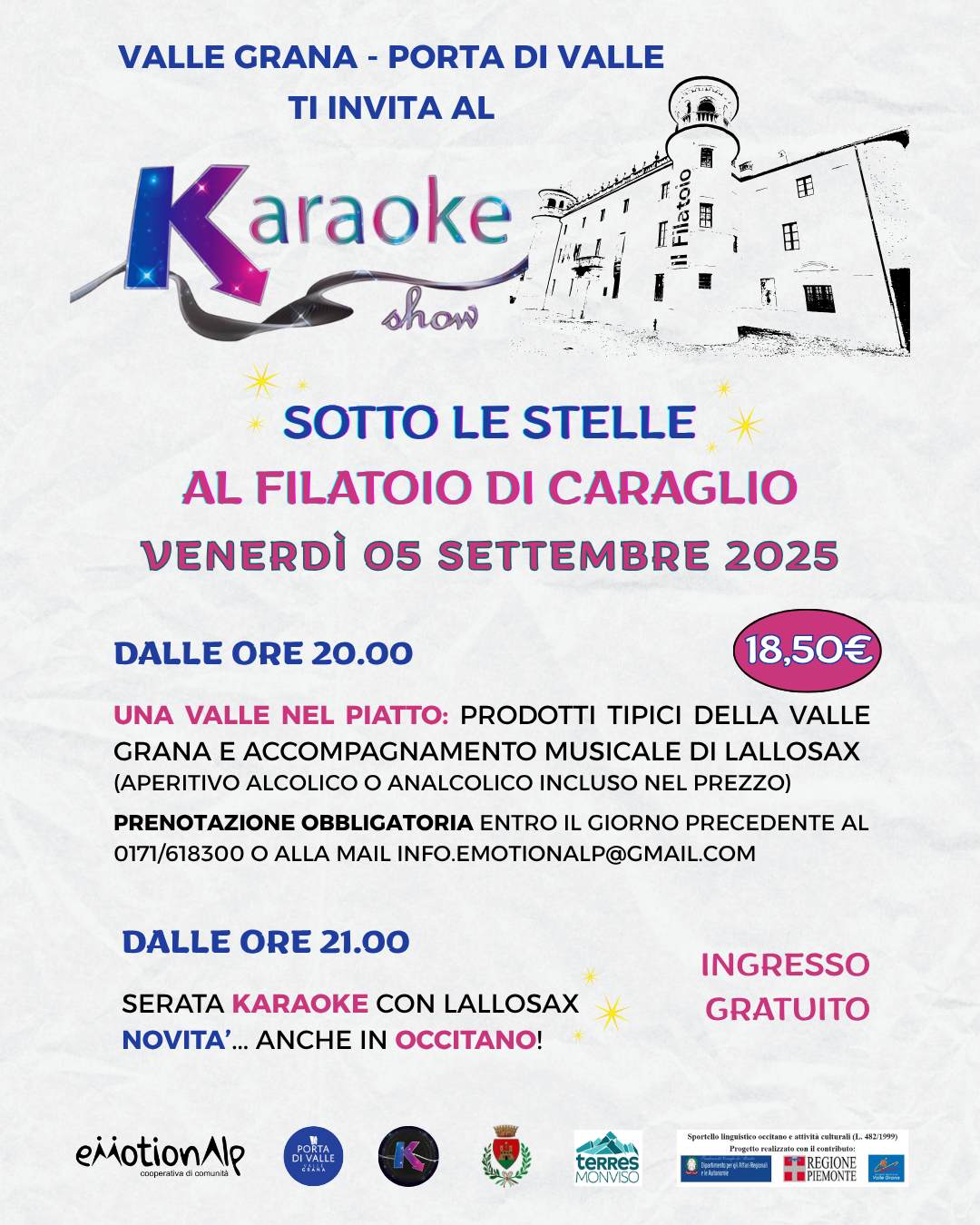 Serata karaoke al Filatoio di Caraglio